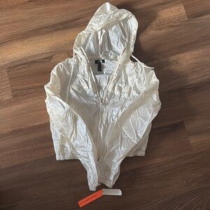 Aqua White Hooded Jacket